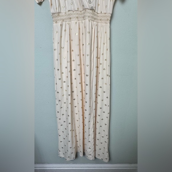 Cabana Life Ivory & Metallic Gold Embroidered Wrap Maxi Dress UPF 50+ Size L - Picture 8 of 16